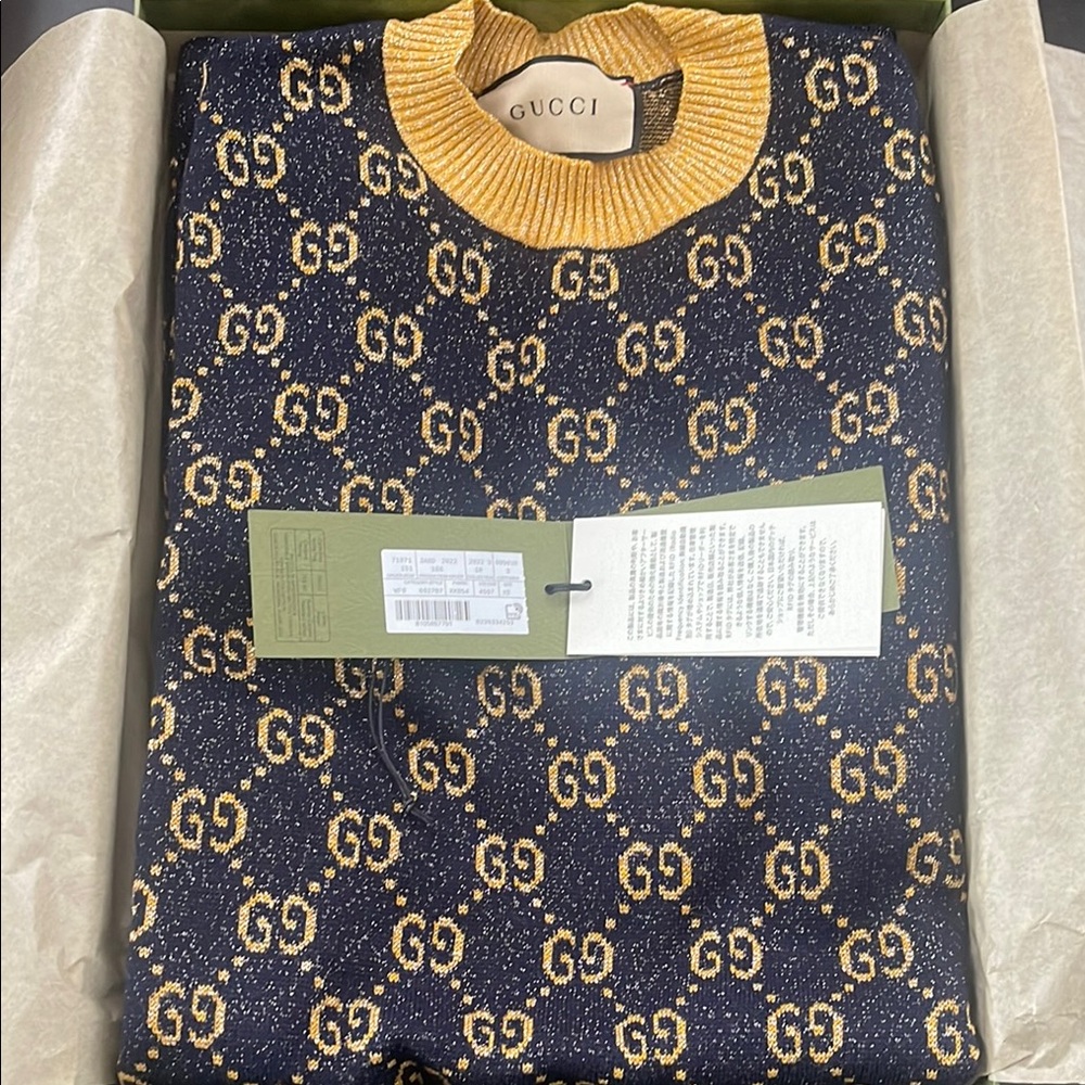 Gucci Black and Gold Patterned Fabric